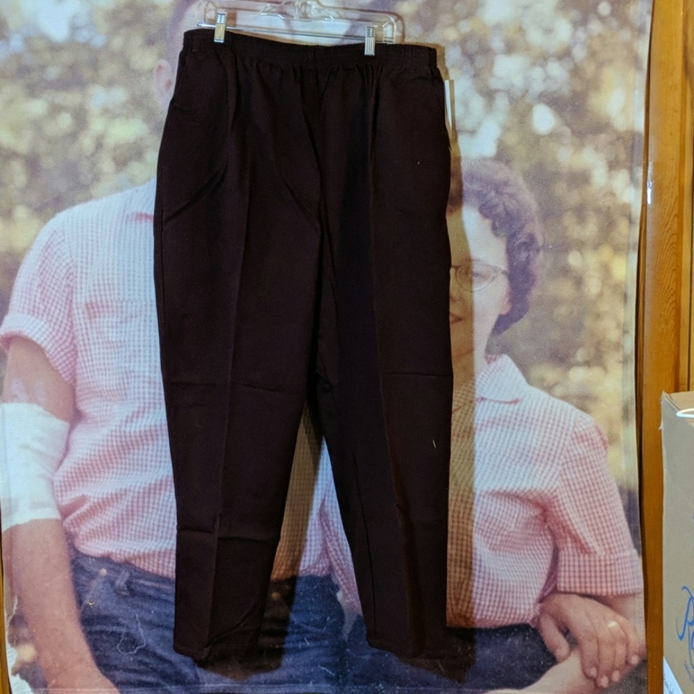 Chic Burgandy 100% Cotton Twill Pants 26W NWT